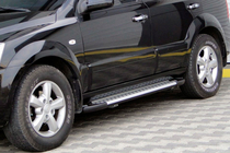 Kia Sorento I BL 2002–2009 Stranske stopnice Allmond Grey (2 kosa, aluminij) fotografija 1