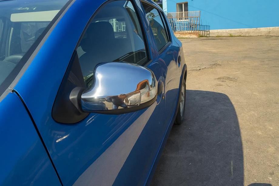 Renault Logan II 2013–2022 Kromirani pokrovi ogledal (2 kosa, nerjavno jeklo) Image