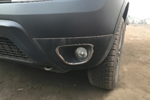 Dacia Duster 2008–2018 Okrasni pokrovi meglenk 2010-2013 (2 kosa, nerjaveče jeklo) fotografija 1