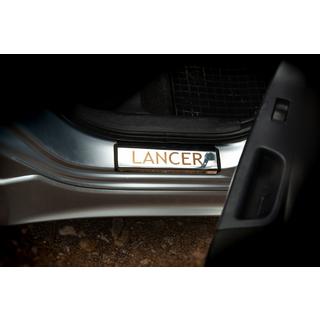 Zaščitne letve pragov (Carmos, 4 kosi, nerjavno jeklo) Mitsubishi Lancer X 2008– fotografija 3