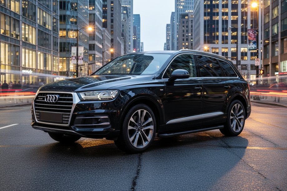 Audi Q7 2015–2026 Bočne stopnice Allmond Black (2 kosa, aluminij) Image