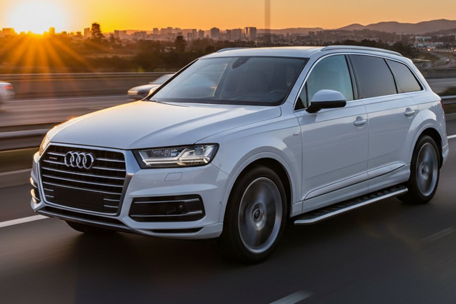 Audi Q7 2015–2026 Stranski pragovi Maydos V1 (2 kos, aluminij ↗ nerjaveče jeklo) Image