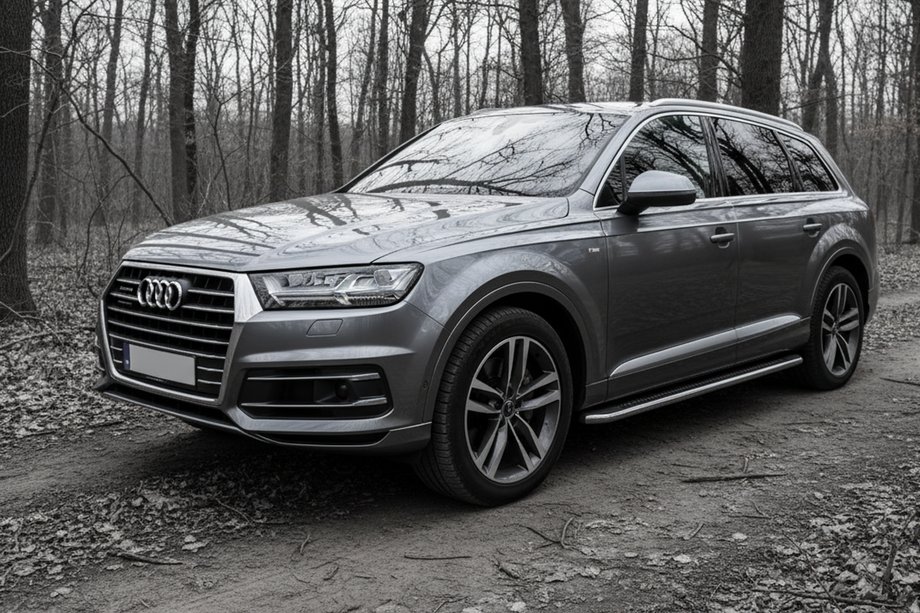 Audi Q7 2015–2026 Stranski pragovi Maydos V2 (2 kos, aluminij / nerjaveče jeklo) Image
