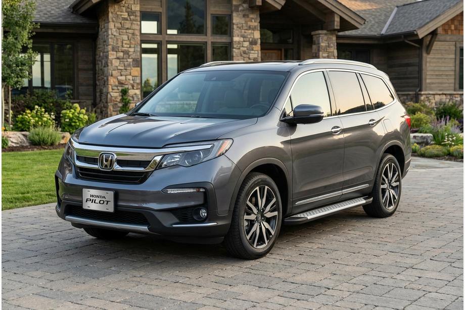 Honda Pilot 2015–2022 Stranske stopnice Allmond Grey (2 kosa, aluminij) Image