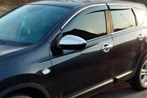 Nissan Qashqai 2007–2010 Pokrovi ogledal (2 kosa, nerjaveče jeklo) fotografija 3