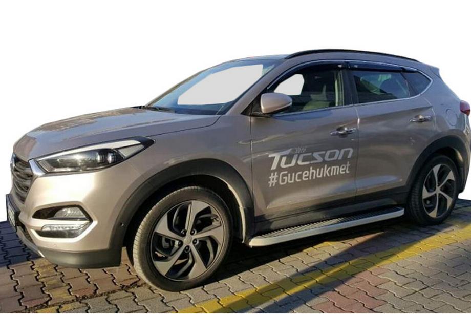 Hyundai Tucson TL 2016–2021 Stranski pragovi Tayga Grey (2 kosa, aluminij) Image