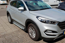 Hyundai Tucson TL 2016–2021 Stranske stopnice Allmond Grey (2 kosa, aluminij) fotografija 1