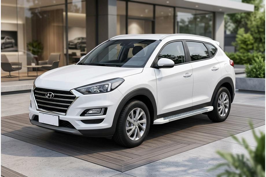 Hyundai Tucson TL 2016–2021 Bočne stopnice Allmond White (2 kosa, aluminij) Image