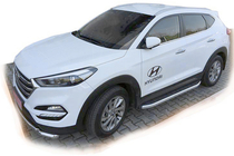 Hyundai Tucson TL 2016–2021 Bočne stopnice Fullmond (2 kos, aluminij) fotografija 1