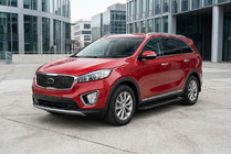 Kia Sorento III UM 2014–2020 Bočne stopnice Allmond Black (2 kosa, aluminij) fotografija 1
