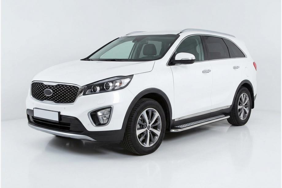 Kia Sorento III UM 2014–2020 Stranski pragovi Maydos V2 (2 kos, aluminij / nerjaveče jeklo) Image