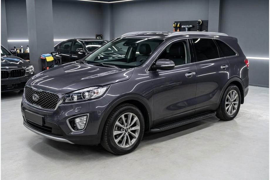 Kia Sorento III UM 2014–2020 Stranski pragovi Tayga Black (2 kos, aluminij) Image