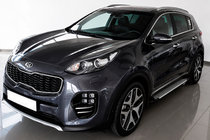 Kia Sportage 2015–2021 Stranske stopnice Allmond Grey (2 kosa, aluminij) fotografija 1