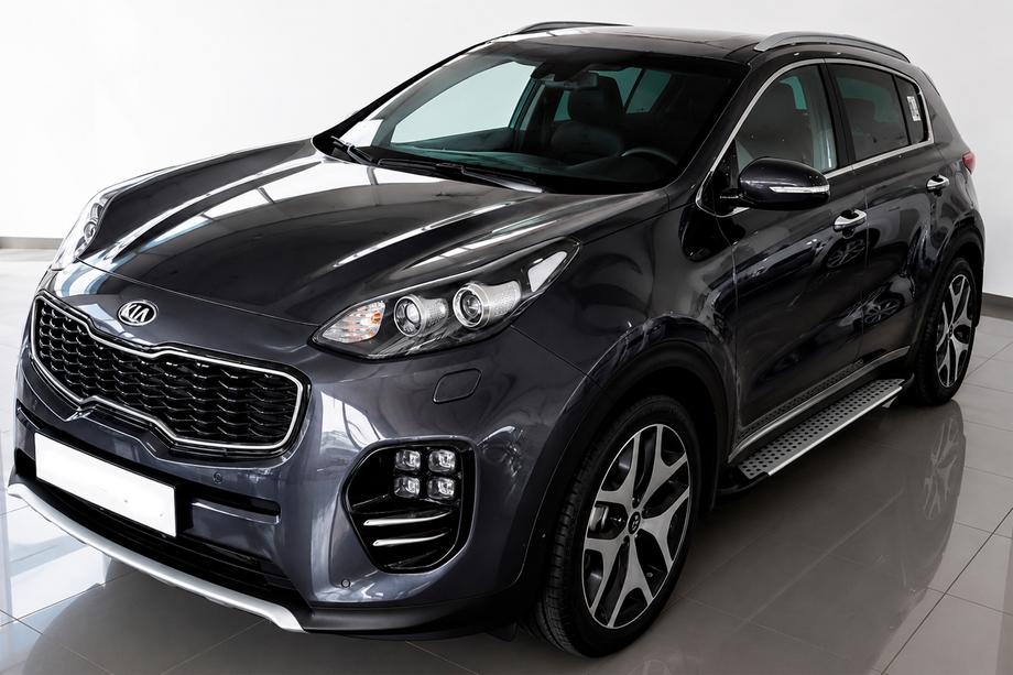 Kia Sportage 2015–2021 Stranske stopnice Allmond Grey (2 kosa, aluminij) Image