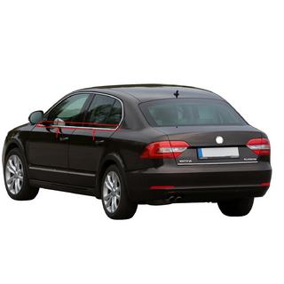 Okenske obrobe (4 kosi, nerjavno jeklo) Skoda Superb 2009–2015 fotografija 1