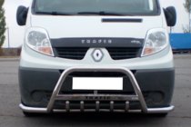 Renault Trafic 2001–2015 Sprednji zaščitni lok s stranskimi cevmi Exclusive (nerjaveče jeklo) fotografija 1