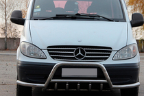 Mercedes Vito W639 2004–2014 Prednji zaščitni lok (bullbar) WT003 iz nerjavečega jekla s stranskimi cevmi fotografija 1