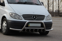Mercedes Viano 2004–2014 Prednji zaščitni lok WT003-Plus s stranskimi cevmi (nerjaveče jeklo) fotografija 2