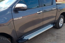 Toyota Hilux 2015– Stranske stopnice Allmond Grey (2 kosa, aluminij) fotografija 9