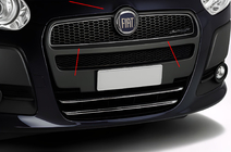 Fiat Doblo II 2010–2022 Okrasne obrobe maske hladilnika (2010-2015, zgornje, nerjavno jeklo) fotografija 1