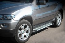 BMW X5 E53 1999–2006 Stranske stopnice Allmond Grey (2 kos, aluminij) fotografija 1