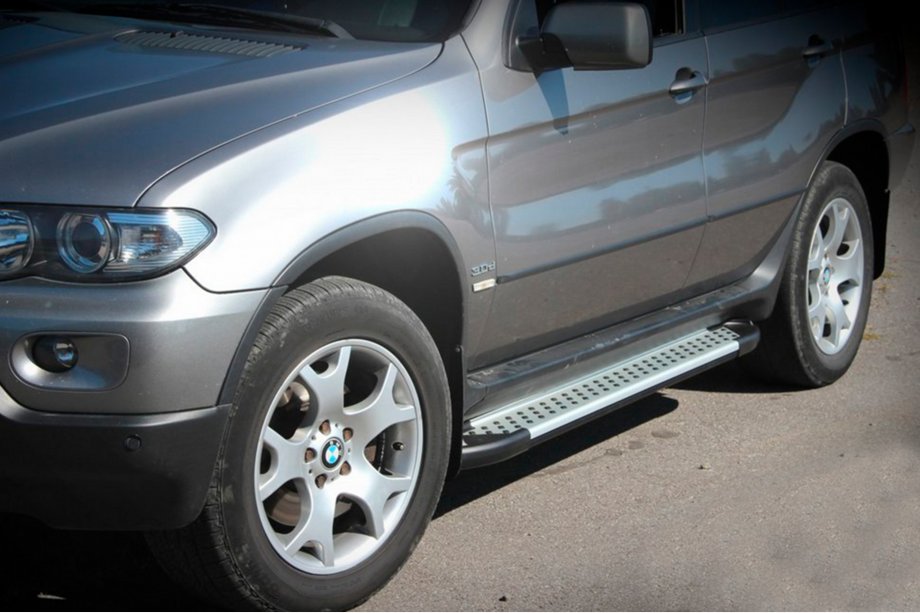 BMW X5 E53 1999–2006 Stranske stopnice Allmond Grey (2 kos, aluminij) Image