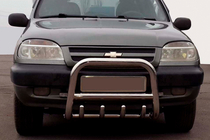 Chevrolet Niva 1998–2020 Prednji zaščitni lok QT006 (nerjaveče jeklo) fotografija 1