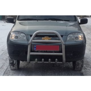 Kenguru zaščitni lok QT007 (nerjaveče jeklo) Chevrolet Niva 1998–2020 fotografija 2