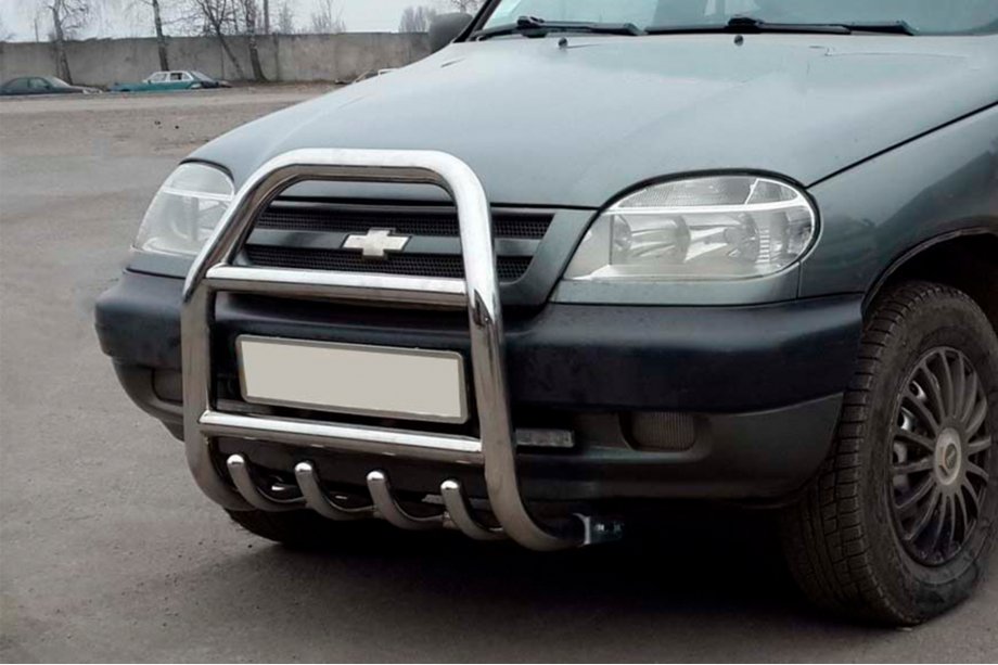 Chevrolet Niva 1998–2020 Kenguru zaščitni lok QT007 (nerjaveče jeklo) Image