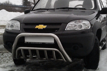 Chevrolet Niva 1998–2020 Prednji zaščitni lok WT002 (nerjavno jeklo) fotografija 1