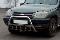 Chevrolet Niva 1998–2020 Sprednji zaščitni lok WT004 (nerjavno jeklo) fotografija 2