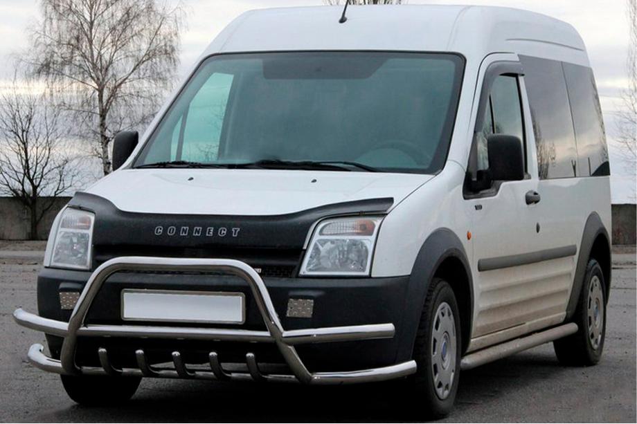 Ford Connect 2002–2006 Sprednji zaščitni lok (bullbar) z dvojnimi cevmi WT004-Plus (nerjavno jeklo) Image