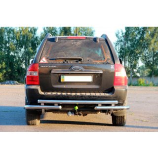 Zadnji zaščitni lok AK007 (nerjavno jeklo) Kia Sportage 2004–2010 fotografija 2