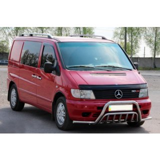 Sprednji zaščitni lok z bočnimi cevmi WT002 Plus (nerjaveče jeklo) Mercedes Vito W638 1996–2003 fotografija 1