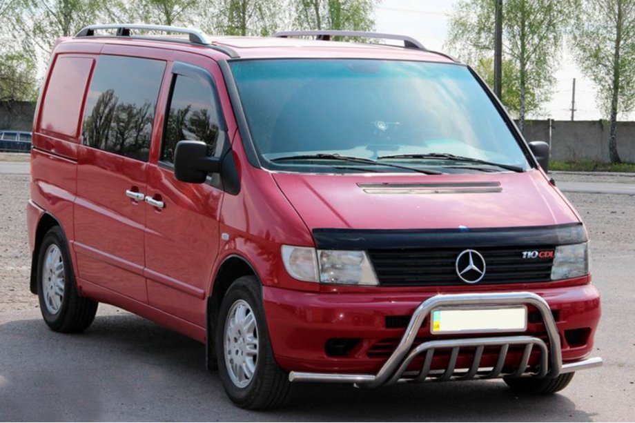 Mercedes Vito W638 1996–2003 Sprednji zaščitni lok z bočnimi cevmi WT002 Plus (nerjaveče jeklo) Image
