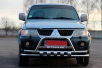Mitsubishi Pajero Sport 1996–2007 Sprednji zaščitni lok ST015↗WT (nerjavno jeklo) fotografija 2