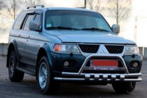 Mitsubishi Pajero Sport 1996–2007 Sprednji zaščitni lok ST015↗WT (nerjavno jeklo) fotografija 3