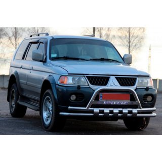 Sprednji zaščitni lok ST015↗WT (nerjavno jeklo) Mitsubishi Pajero Sport 1996–2007 fotografija 3