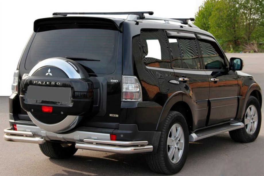 Mitsubishi Pajero Wagon IV 2006–2021 Zadnji zaščitni lok AK003 Dvojni (nerjavno jeklo) Image