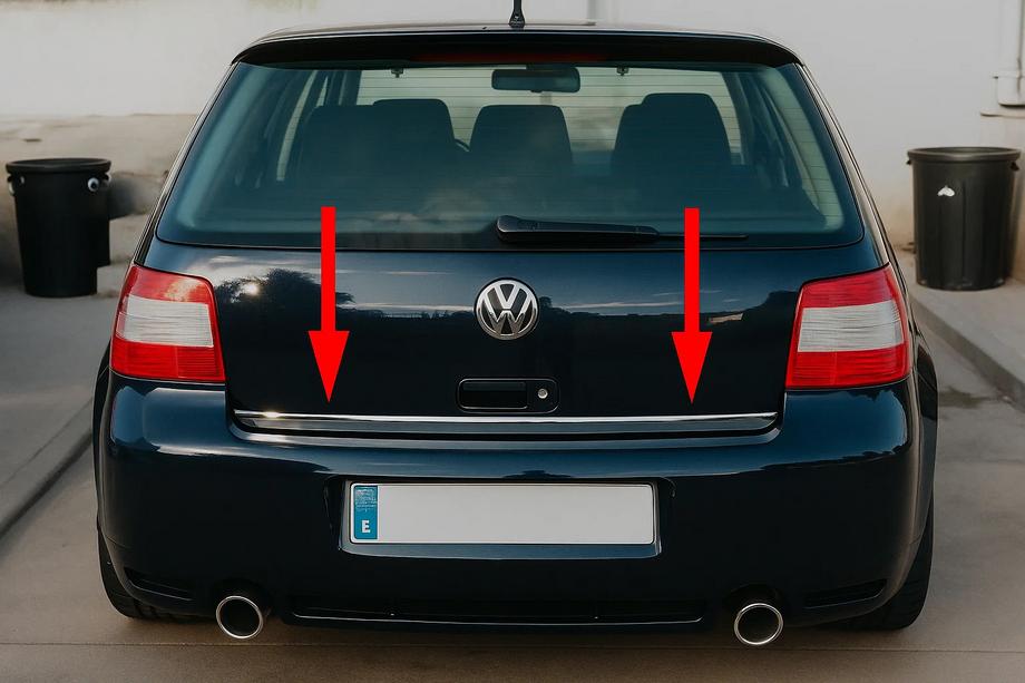 Volkswagen Golf 4 1997–2006 Nerjaveča zaščitna letvica roba prtljažnika Image
