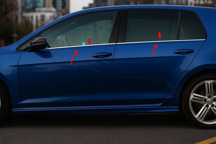 Volkswagen Golf 6 2008–2014 Okenske letve (4 kos, nerjaveče jeklo) OmsaLine - italijansko nerjavno jeklo Image