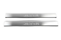 Volkswagen Jetta 2006–2011 Notranje obloge pragov (nerjaveče jeklo) 4 kosi, (z napisom), OmsaLine – italijansko nerjavno jeklo fotografija 3
