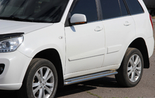 Chery Tiggo 1 2005–2016 Stranski pragovi Premium (2 kos, nerj.) Ø60 mm fotografija 1