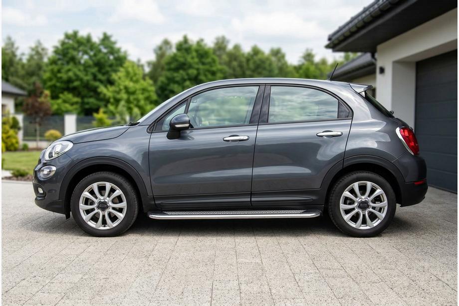 Fiat 500X 2014–2024 Stranske stopnice Maydos V2 (2 kosa, aluminij/nerjavno jeklo) Image