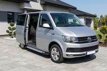 Volkswagen T6 2015–2024 Stranske stopnice Line (2 kosa, aluminij) Kratka medosna razdalja fotografija 1