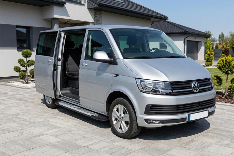 Volkswagen T6 2015–2024 Stranske stopnice Line (2 kosa, aluminij) Kratka medosna razdalja Image