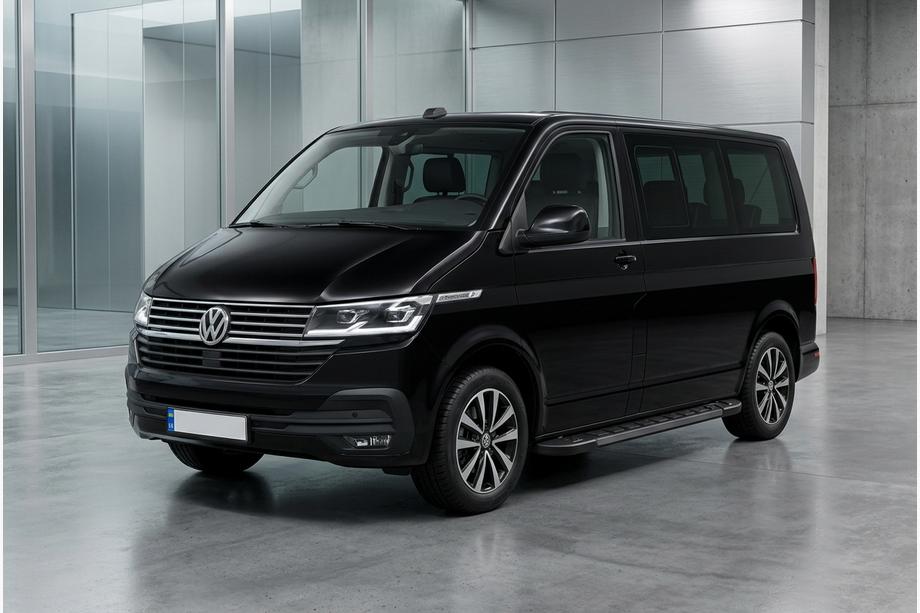 Volkswagen T6 2015–2024 Stranske stopnice RedLine Black (2 kosa, aluminij) Dolga medosna razdalja Image