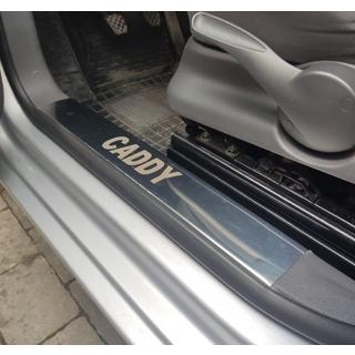 Notranje obloge pragov (Carmos, jeklo) Volkswagen Caddy 2004–2010 fotografija 1