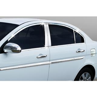 Kompletne okenske letvice (14 kosov, nerjavno jeklo) Hyundai Accent 2006–2010 fotografija 1