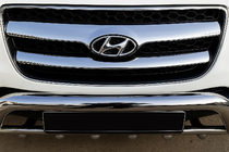 Hyundai Santa Fe 2 2006–2012 Nerjaveča okrasna letvica za masko (2006-2010, 2 kos, nerj.) fotografija 1